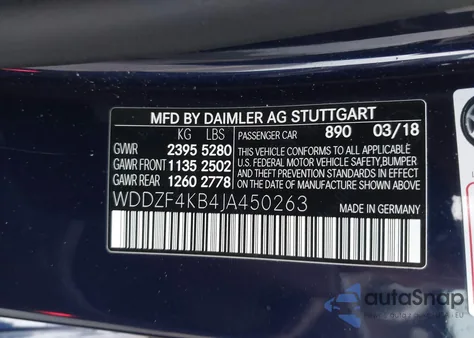 2018 Mercedes-Benz E 300 4Matic from USA, damaged, VIN WDDZF4KB4JA450263